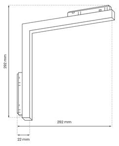 LED Svietidlo do lištového systému MAGNETIC TRACK L-DOWN LED/24W/48V 3000K čierna