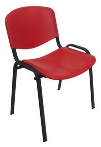 Konferenčná plastová stolička ISO Červená
