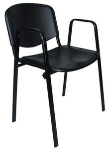 Konferenčná stolička ISO plastová s područkami RAL-6034