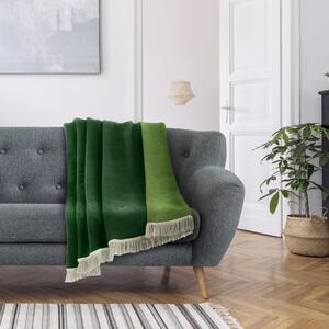Zelená deka s prímesou bavlny AmeliaHome Franse, 150 x 200 cm