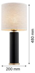 Argon 8316 - Stolná lampa RIVA 1xE27/15W/230V 48 cm čierna