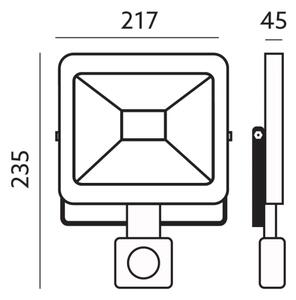 LED Vonkajší reflektor so senzorom LED/50W/230V 6500K IP44
