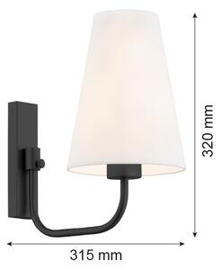 Argon 8376 - Nástenná lampa SAFIANO 1xE27/15W/230V čierna