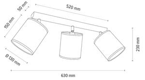 Spot-Light 2037400911553 - Bodové svietidlo BENITA 3xE27/25W/230V dub
