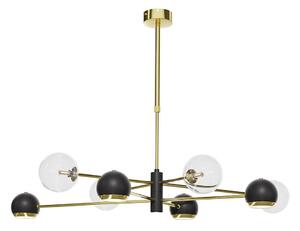 Jupiter 1973-Luster na tyči MOKA 4xGU10/10W/230V + 4xG9/10W/230V zlatá/čierna/číre