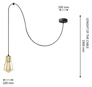 Luster na lanku TUBE 1xE27/15W/230V čierna/zlatá