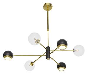 Jupiter 1967-Luster na tyči MOKA 3xGU10/10W/230V + 3xG9/10W/230V zlatá/čierna/číra