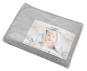 Detská fleecová deka New Baby 100x75 sivá hviezdičky