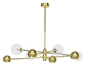 Jupiter 1970 - Luster na tyči MOKA 4xGU10/10W/230V + 4xG9/10W/230V zlatá/číra