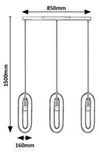 Rabalux 72264 - Luster na lanku ROVIER 3xE27/40W/230V