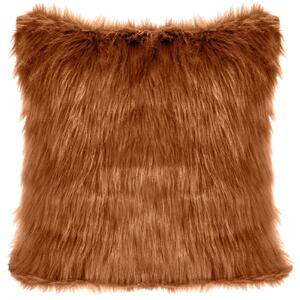 CHLPATÁ DEKORAČNÁ OBLIEČKA NA VANKÚŠ 81945X45 CM HNEDÁ