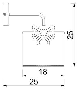Detská nástenná lampa SWEET 1xE27/15W/230V biela/ružová/mašle