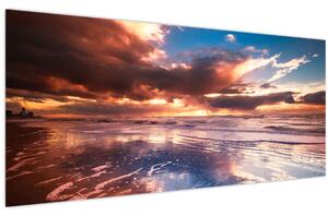 Obraz - Večerná pláž (120x50 cm)
