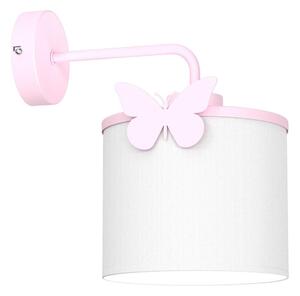 Detská nástenná lampa SWEET 1xE27/15W/230V biela/ružová/motýľ