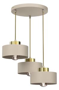 Luster na lanku MARTI 3xE27/15W/230V béžová/zlatá