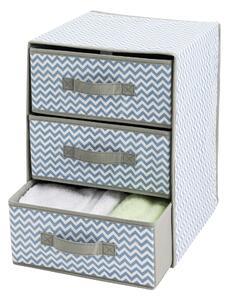 Blancheporte Box s tromi zásuvkami sivá 30 x 30 x 41,5 cm
