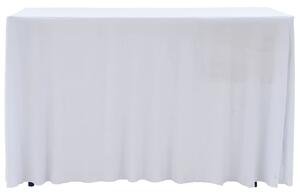 Naťahovacie obrusy na stôl so závesom 2 ks biele 243x76x74 cm