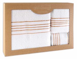 BAVLNENÉ UTERÁKY TIWANO SADA 1 KS 30X50 CM, 1 KS 50X90 CM, 1 KS 70X140 CM BIELA