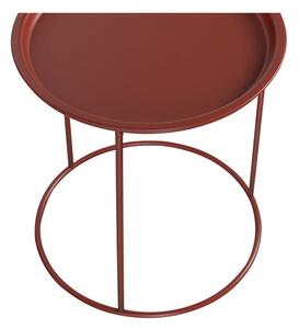 Červený odkladací stolík WOOOD Ivar, ø 40 cm