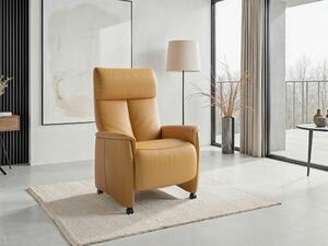 RELAXAČNÉ KRESLO, koža, kari žltá Sit & More - Online Only obývacie izby, Online Only