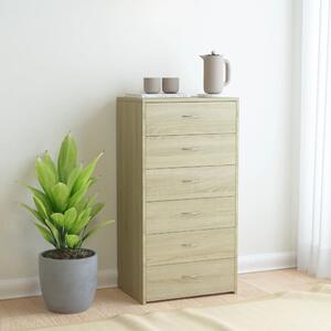 Komoda so 6 zásuvkami, dub sonoma 50x34x96 cm, kompozitné drevo