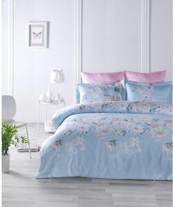 Modré posteľné obliečky z bavlneného saténu Primacasa by Türkiz Cielo, 135 x 200 cm