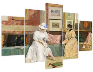 Obraz - William Merritt Chase, A Friendly Call, reprodukcia (150x105 cm)