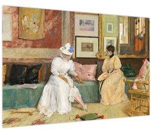 Obraz - William Merritt Chase, A Friendly Call, reprodukcia (90x60 cm)