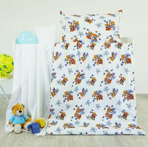 Obliečky detské bavlnené macko biele EMI, Štandardný set jednolôžko obsahuje 1x 140x200 + 1x 70x90