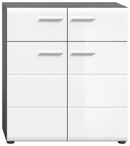 SKRINKA NA TOPÁNKY, biela s vysokým leskom, 80/90/37 cm MID.YOU - Predsieňové programy, Online Only
