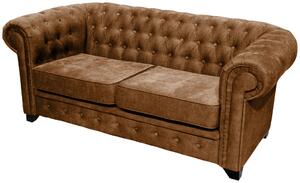 SEDAČKA CHESTERFIELD, drevo, textil, kompozitné drevo, koňaková Livetastic - Sedačky, Online Only