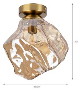 Stropné svietidlo CRISTAL 1xE14/15W/230V mosadz/dymovo-béžová