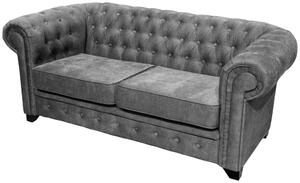 SEDAČKA CHESTERFIELD, drevo, textil, kompozitné drevo, sivá Livetastic - Sedačky, Online Only