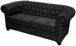 SEDAČKA CHESTERFIELD, drevo, textil, kompozitné drevo, čierna Livetastic - Sedačky, Online Only
