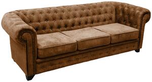 SEDAČKA CHESTERFIELD, drevo, textil, kompozitné drevo, koňaková Livetastic - Sedačky, Online Only