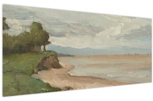 Obraz - Jean-Baptiste-Camille Corot, Beach Near Etretat, reprodukcia (120x50 cm)