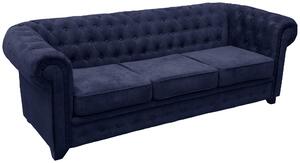 SEDAČKA CHESTERFIELD, drevo, textil, kompozitné drevo, modrá Livetastic - Sedačky, Online Only