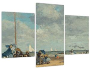 Obraz - Eugène Boudin, Beach at Trouville, reprodukcia (90x60 cm)