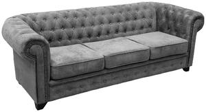 SEDAČKA CHESTERFIELD, drevo, textil, kompozitné drevo, sivá Livetastic - Sedačky, Online Only