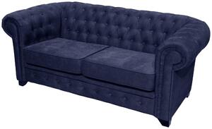 SEDAČKA CHESTERFIELD, drevo, textil, kompozitné drevo, modrá Livetastic - Sedačky, Online Only