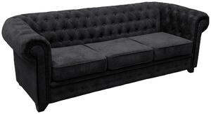 SEDAČKA CHESTERFIELD, drevo, textil, kompozitné drevo, čierna Livetastic - Sedačky, Online Only