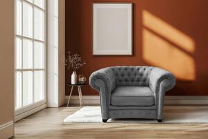 KRESLO CHESTERFIELD, textil, kompozitné drevo, sivá Livetastic - Online Only obývacie izby, Online Only