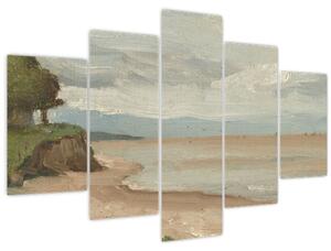 Obraz - Jean-Baptiste-Camille Corot, Beach Near Etretat, reprodukcia (150x105 cm)