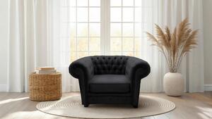 KRESLO CHESTERFIELD, textil, kompozitné drevo, čierna Livetastic - Online Only obývacie izby, Online Only