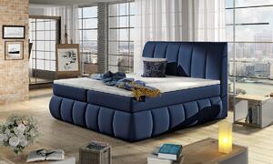 Čalúnená manželská posteľ s úložným priestorom Vareso 140 - modrá (Soft 09)