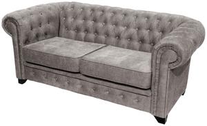 SEDAČKA CHESTERFIELD, drevo, textil, kompozitné drevo, sivá Livetastic - Sedačky, Online Only