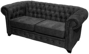 SEDAČKA CHESTERFIELD, drevo, textil, kompozitné drevo, antracitová Livetastic - Sedačky, Online Only
