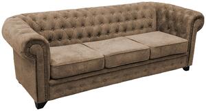 SEDAČKA CHESTERFIELD, drevo, textil, kompozitné drevo, svetlohnedá Livetastic - Sedačky, Online Only