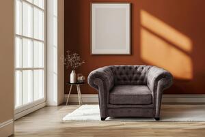 KRESLO CHESTERFIELD, textil, kompozitné drevo, hnedá Livetastic - Online Only obývacie izby, Online Only
