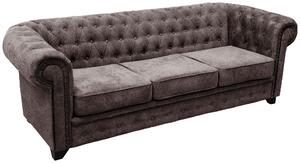 SEDAČKA CHESTERFIELD, drevo, textil, kompozitné drevo, hnedá Livetastic - Sedačky, Online Only